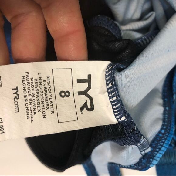 TYR Tramonto Twisted Bra Tankini top blue twist front swimsuit bathing suit 8 - Picture 9 of 10